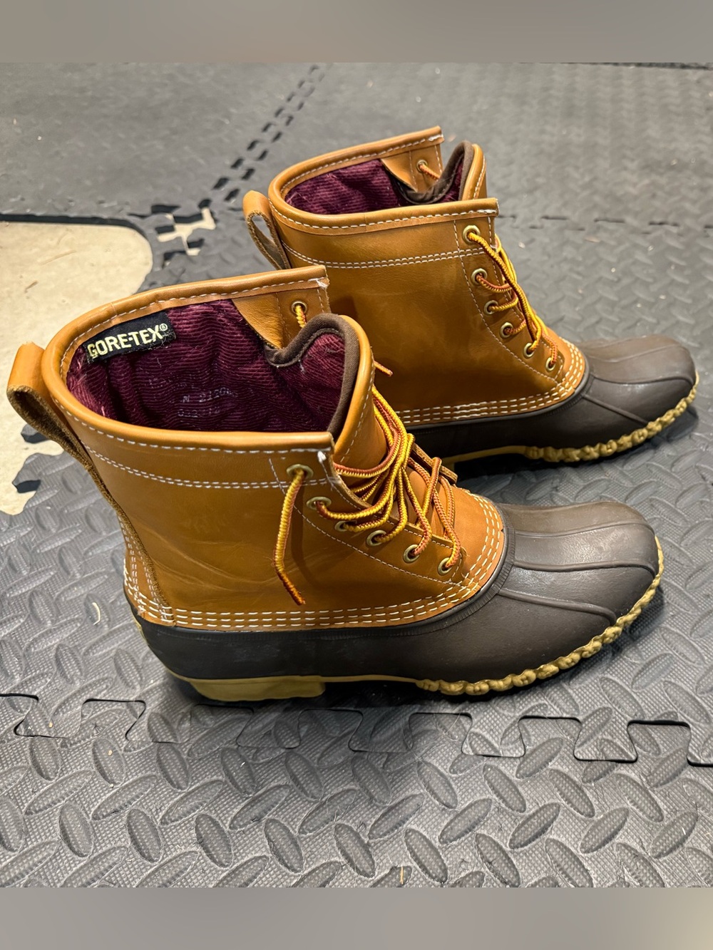 L.L. Bean Tan Brown Gore-Tex/Thinsulate 8” Duck Boots